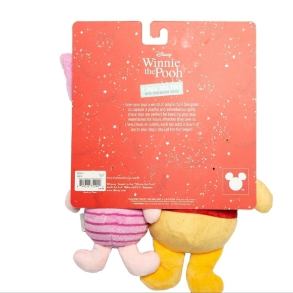 Disney Winnie the Pooh Piglet Christmas Dog Toy Set NWT - Picture 2 of 3